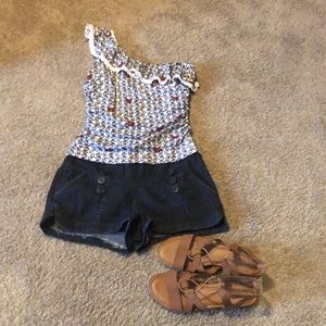 Super cute romper one shoulder